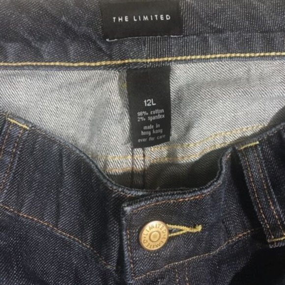 The Limited Womens Bootcut Dark Blue Jeans Mid Rise Dark Wash Slub Size 12L Y2K - Picture 7 of 8